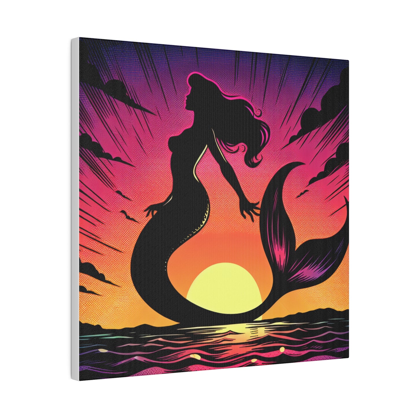 Mermaid in Sunset Matte Canvas, Stretched, 0.75"