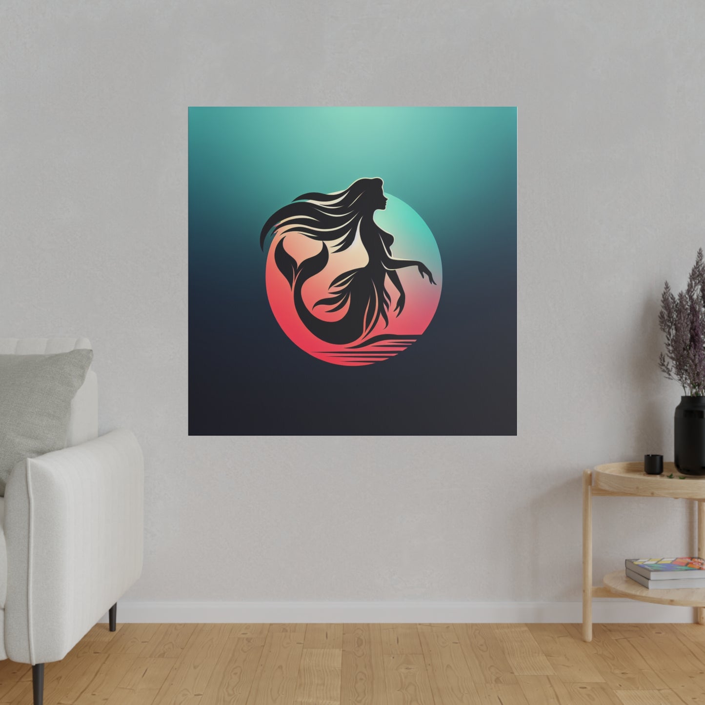 Mermaid in Sunset Matte Canvas, Stretched, 0.75"