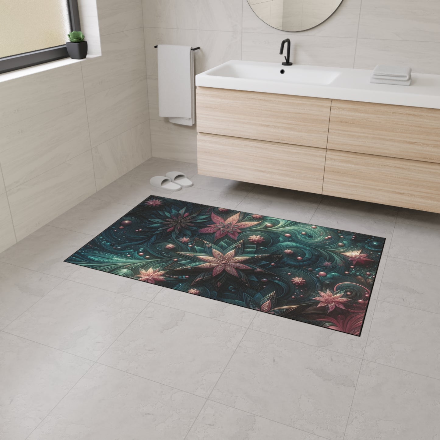 Metallic stars on floor Heavy Duty Floor Mat