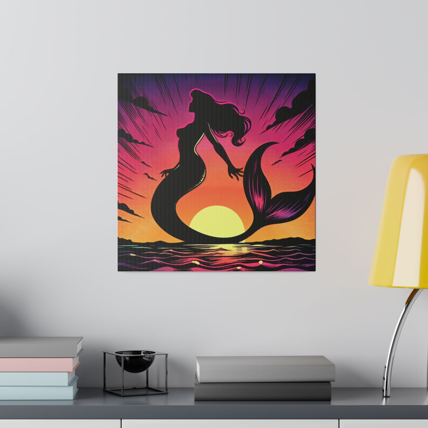 Mermaid in Sunset Matte Canvas, Stretched, 0.75"