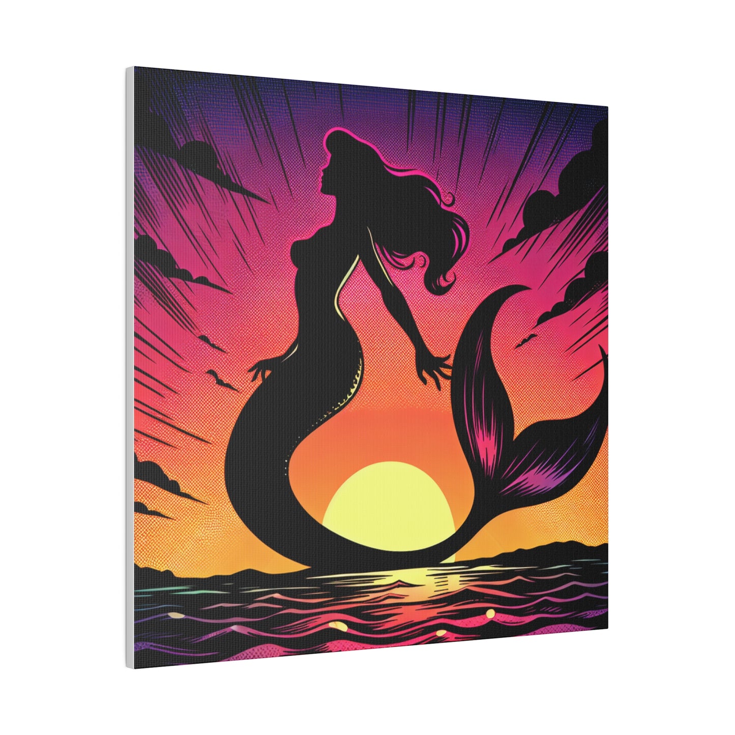 Mermaid in Sunset Matte Canvas, Stretched, 0.75"