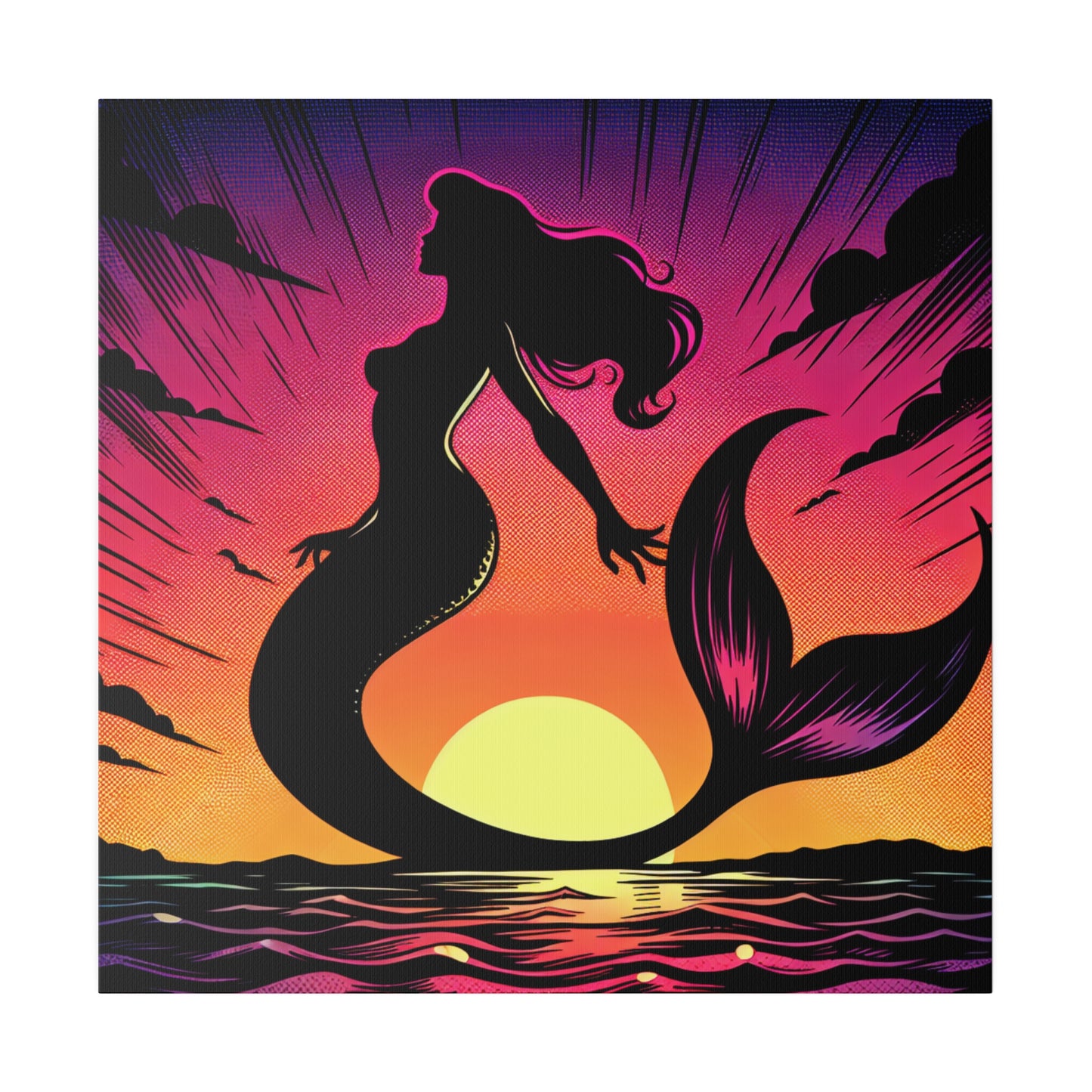 Mermaid in Sunset Matte Canvas, Stretched, 0.75"