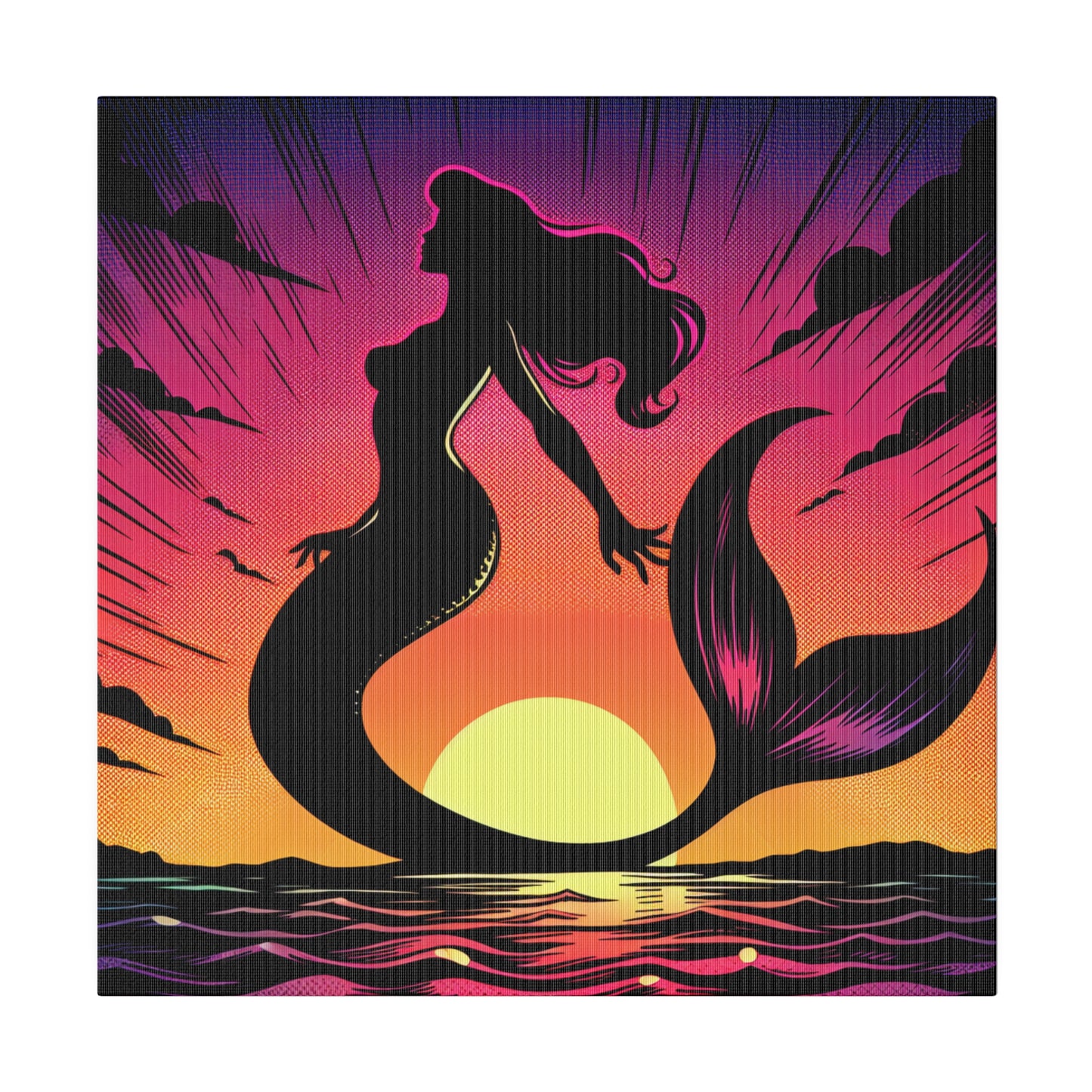 Mermaid in Sunset Matte Canvas, Stretched, 0.75"