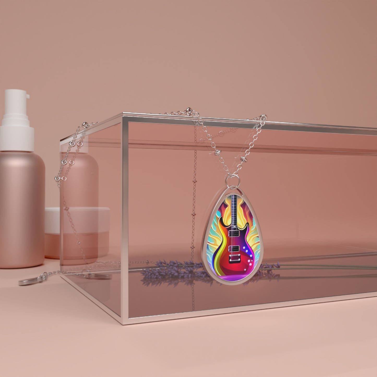 Electric guitar Oval Necklace