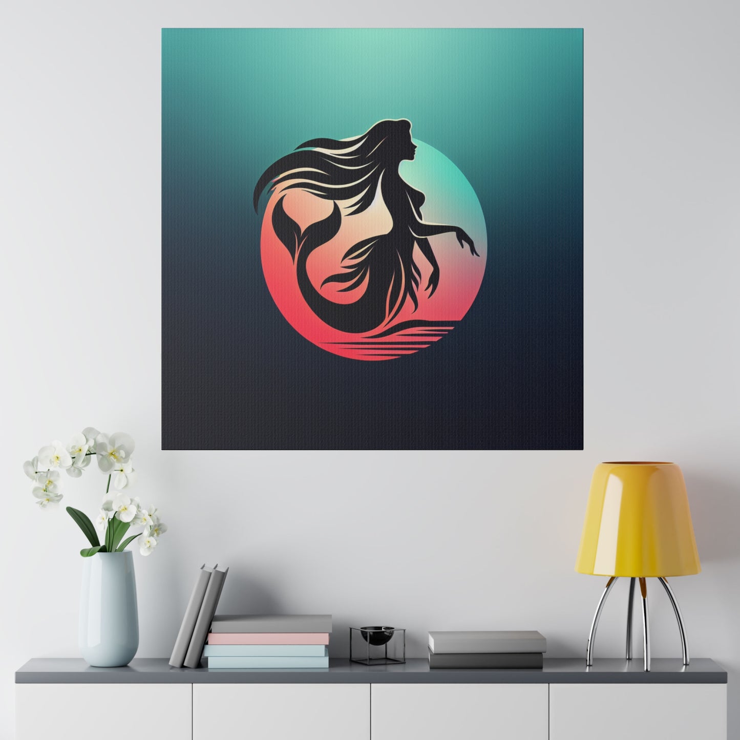 Mermaid in Sunset Matte Canvas, Stretched, 0.75"
