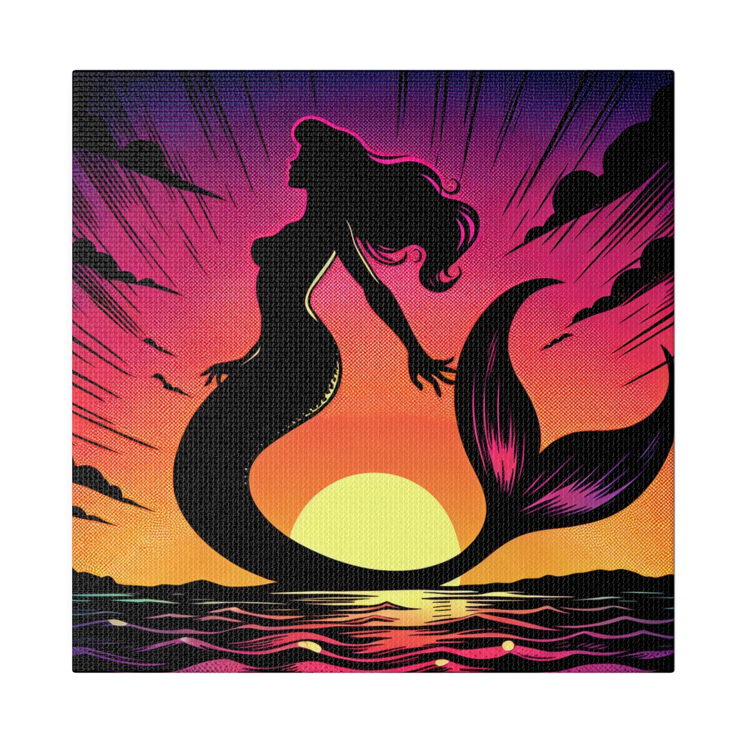 Mermaid in Sunset Matte Canvas, Stretched, 0.75"