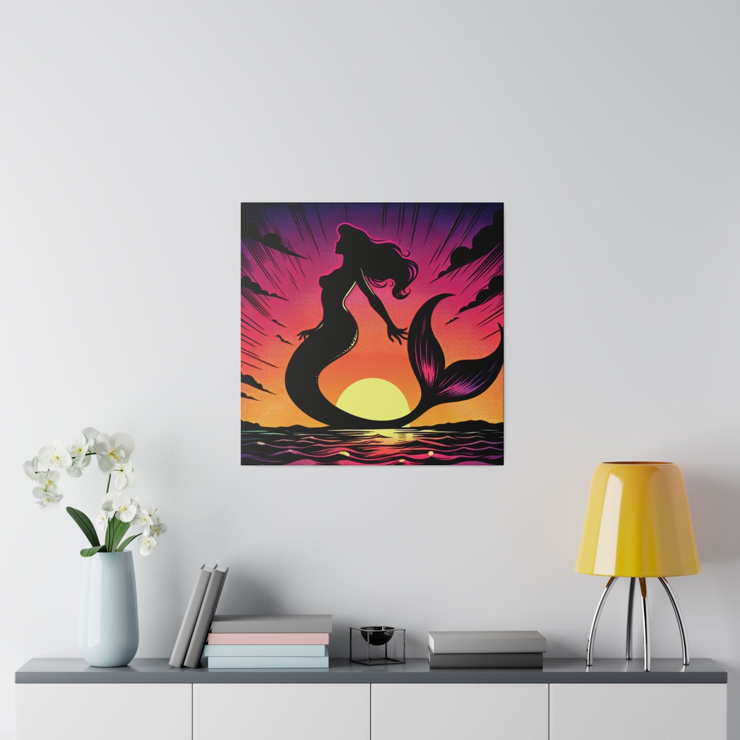Mermaid in Sunset Matte Canvas, Stretched, 0.75"