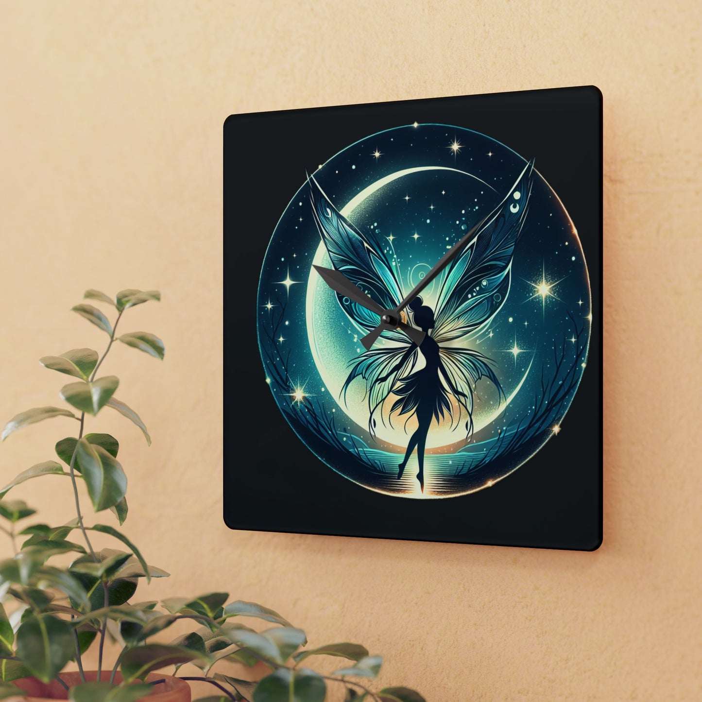 Moon fairy Acrylic Wall Clock