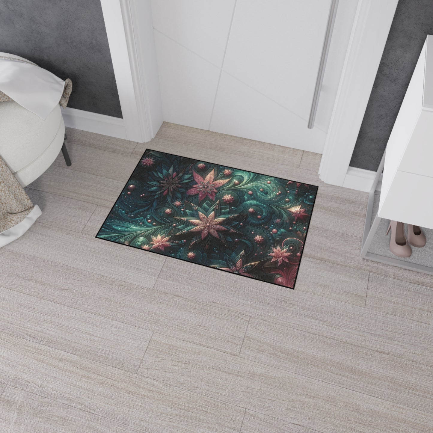 Metallic stars on floor Heavy Duty Floor Mat