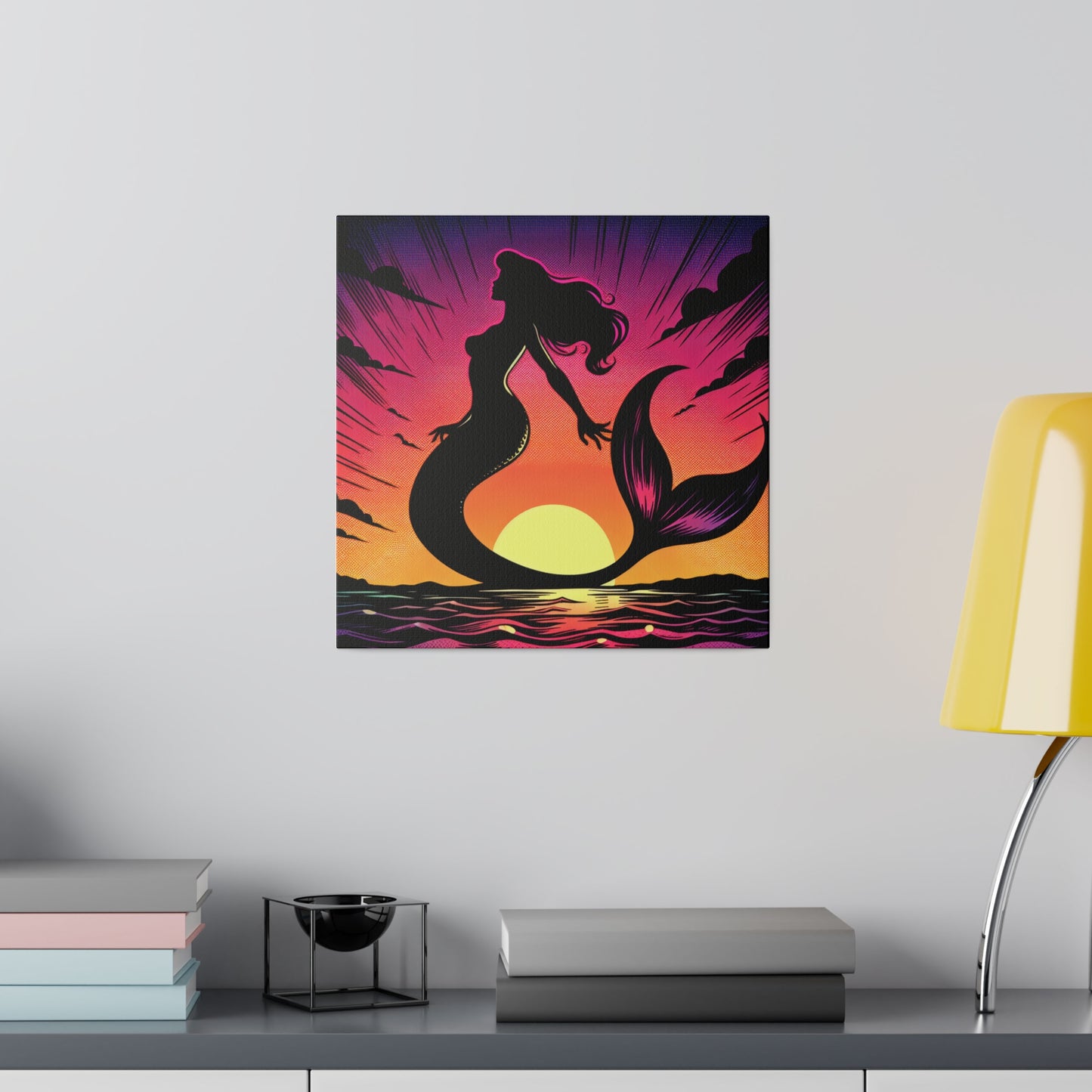 Mermaid in Sunset Matte Canvas, Stretched, 0.75"
