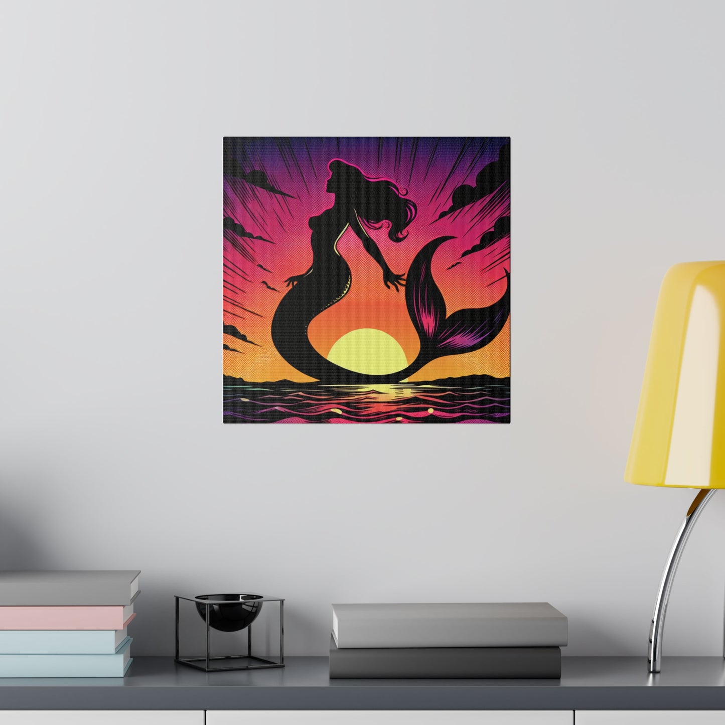 Mermaid in Sunset Matte Canvas, Stretched, 0.75"