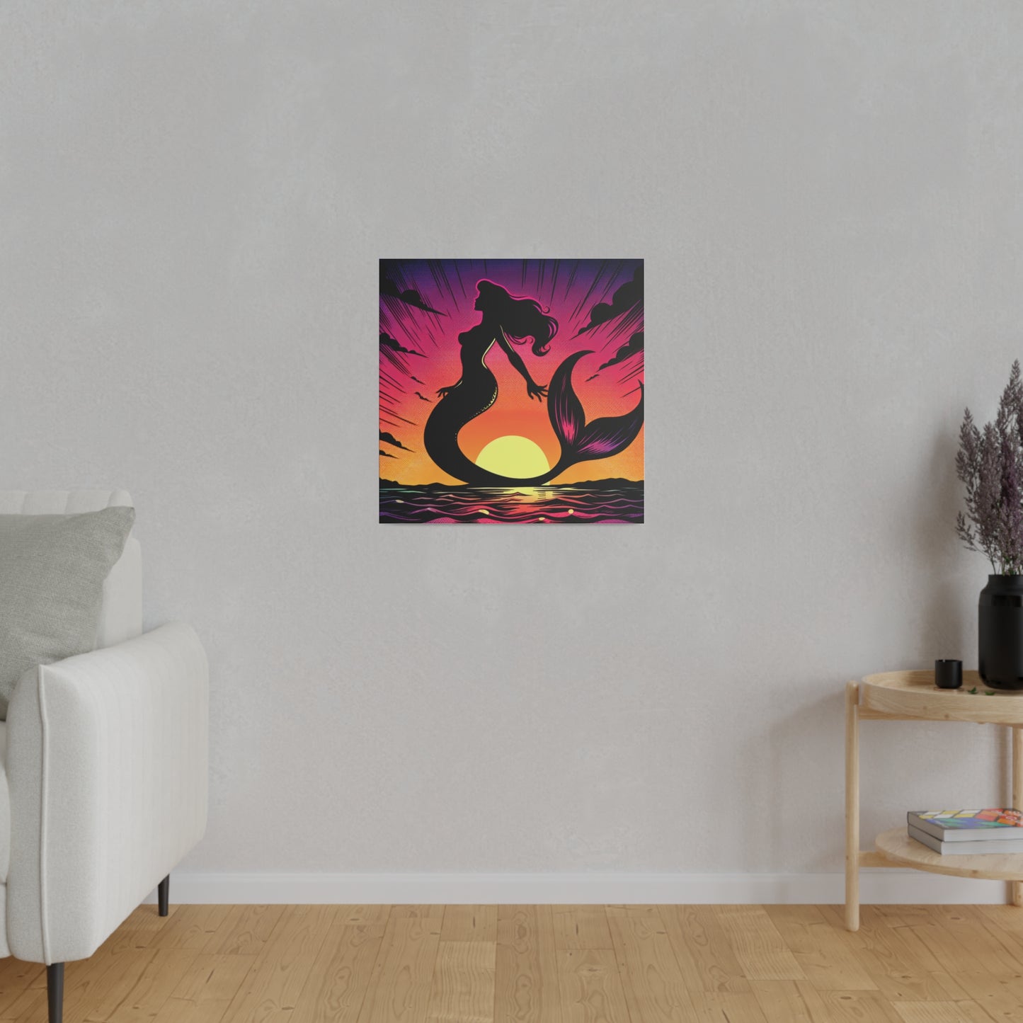 Mermaid in Sunset Matte Canvas, Stretched, 0.75"