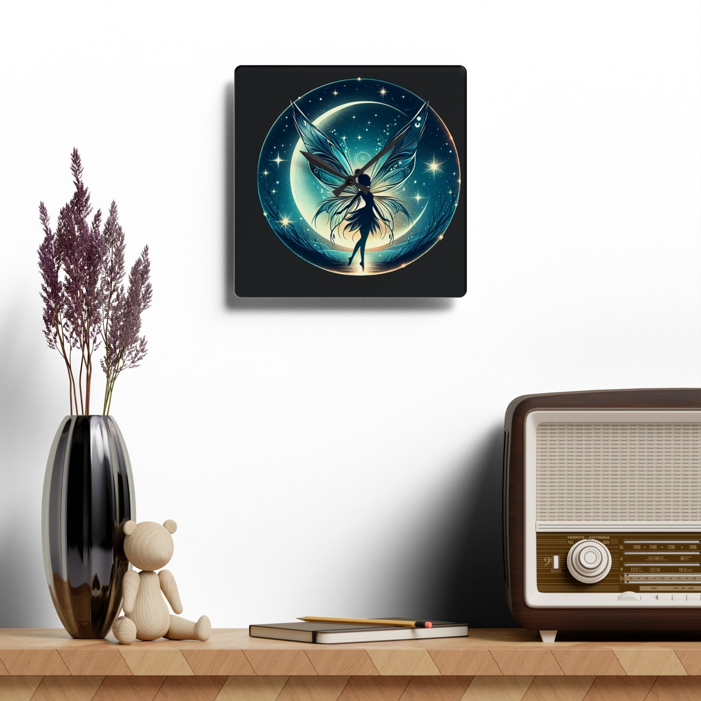 Moon fairy Acrylic Wall Clock