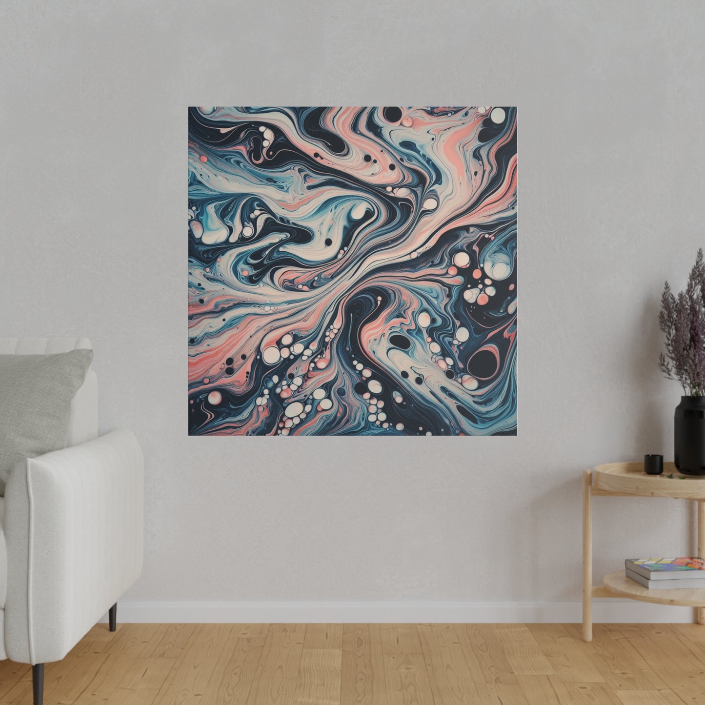 Water Marbling Matte Canvas, Stretched, 0.75"