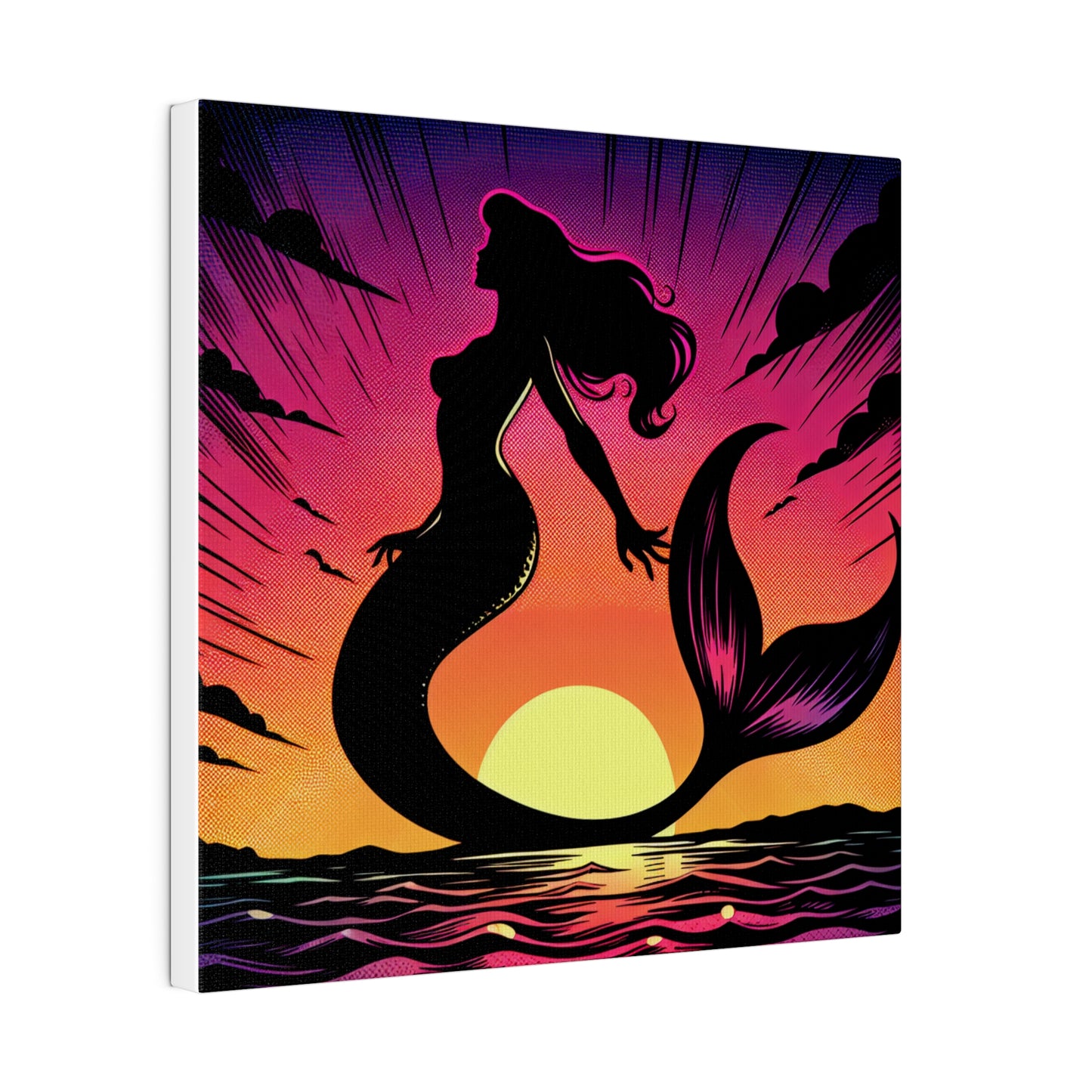 Mermaid in Sunset Matte Canvas, Stretched, 0.75"