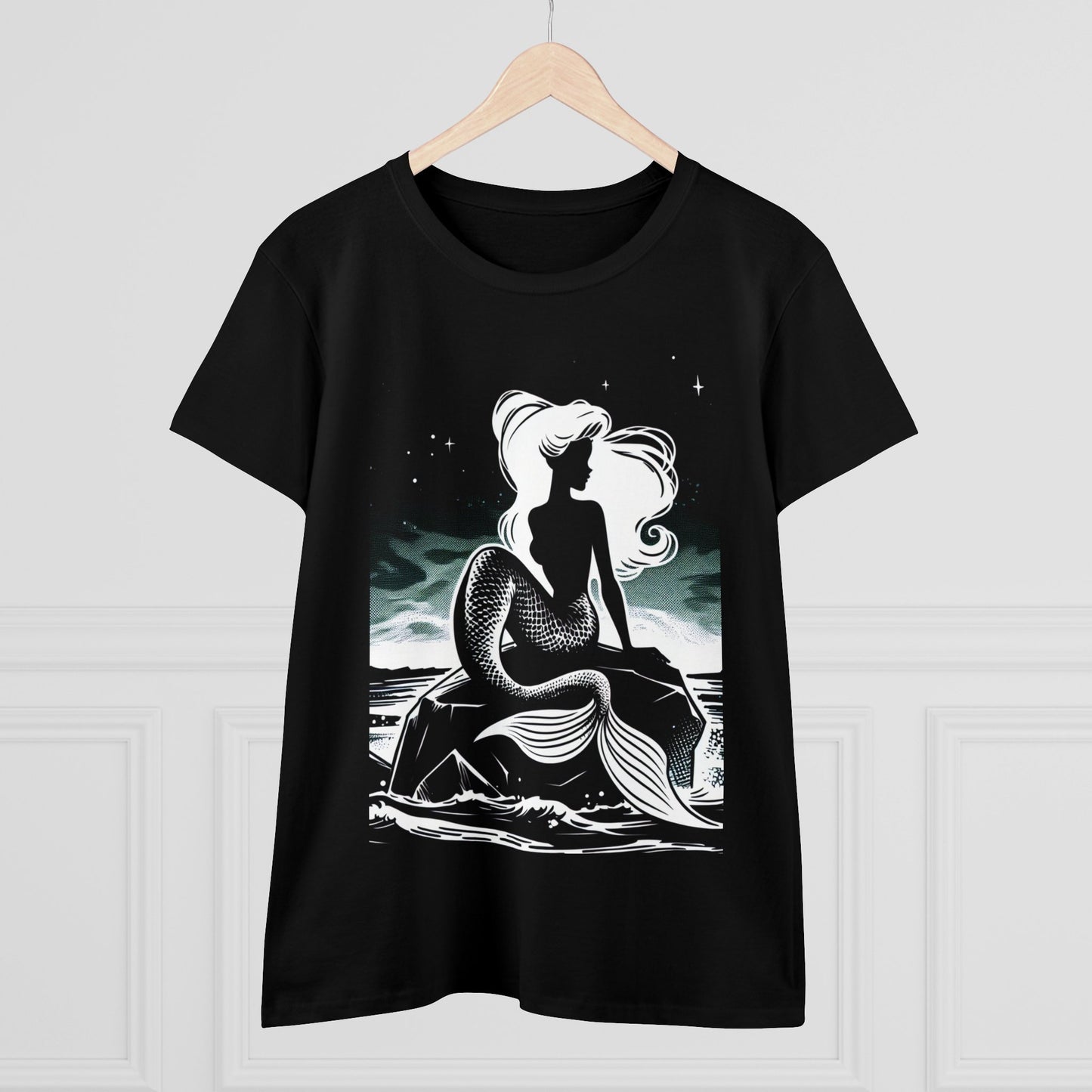 Mermaid silhouette Women's Midweight Cotton Tee