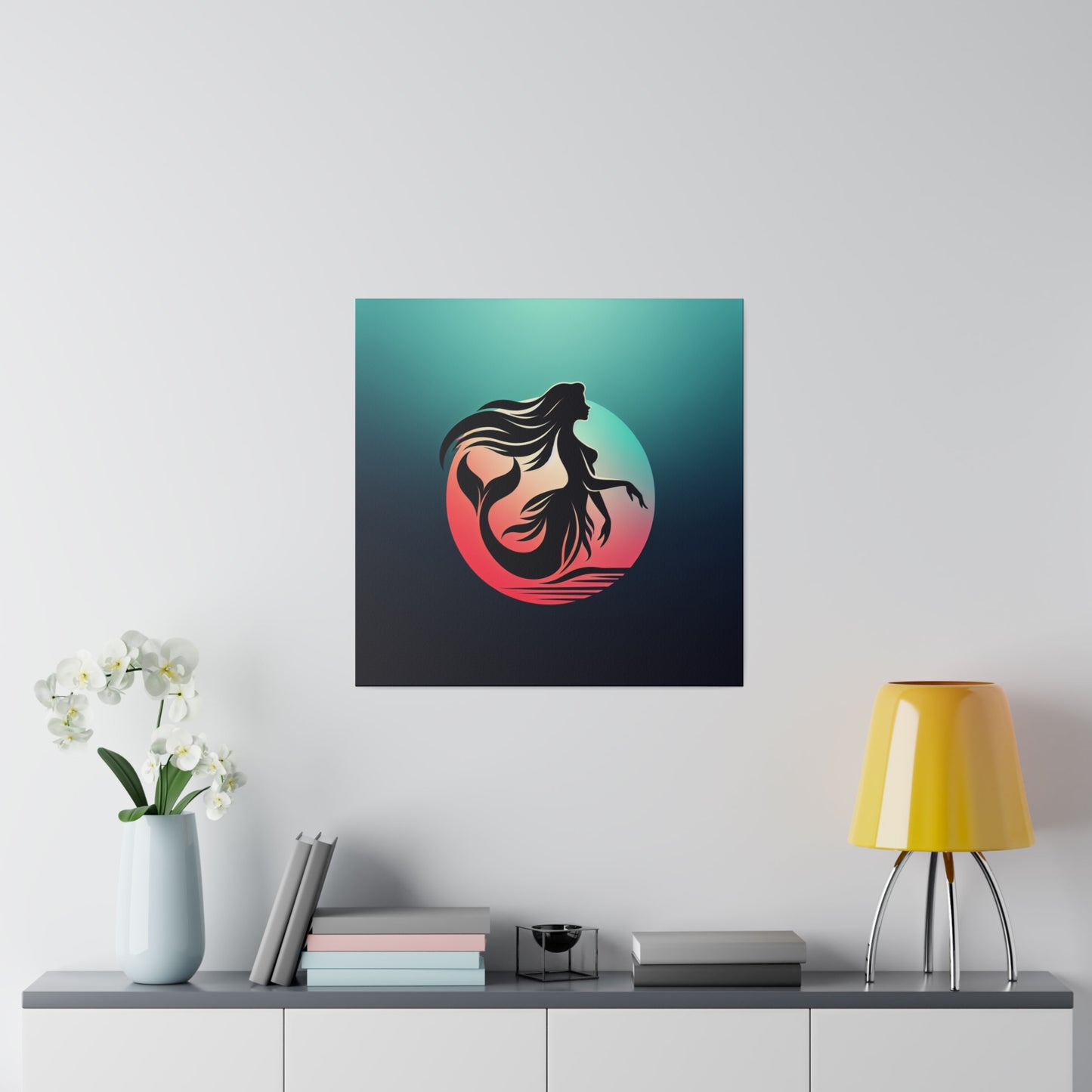 Mermaid in Sunset Matte Canvas, Stretched, 0.75"
