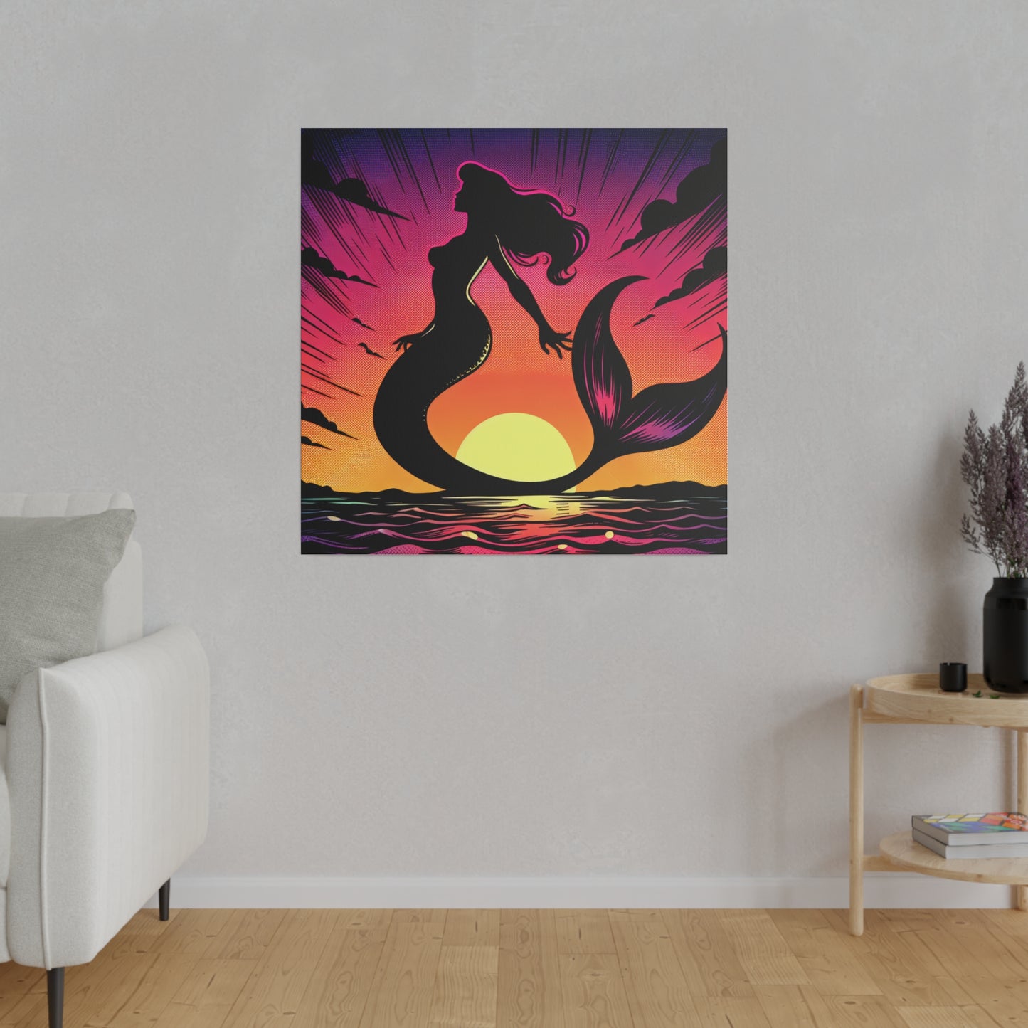Mermaid in Sunset Matte Canvas, Stretched, 0.75"