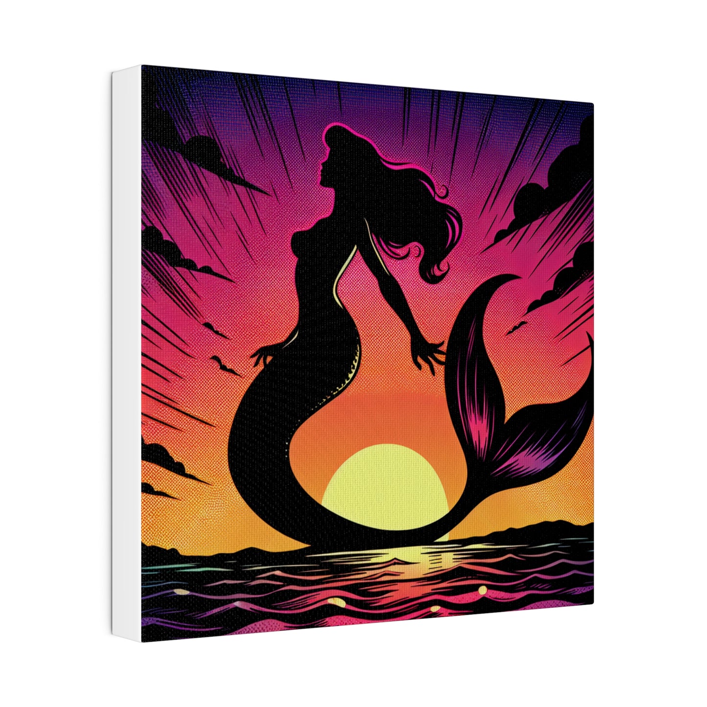 Mermaid in Sunset Matte Canvas, Stretched, 0.75"
