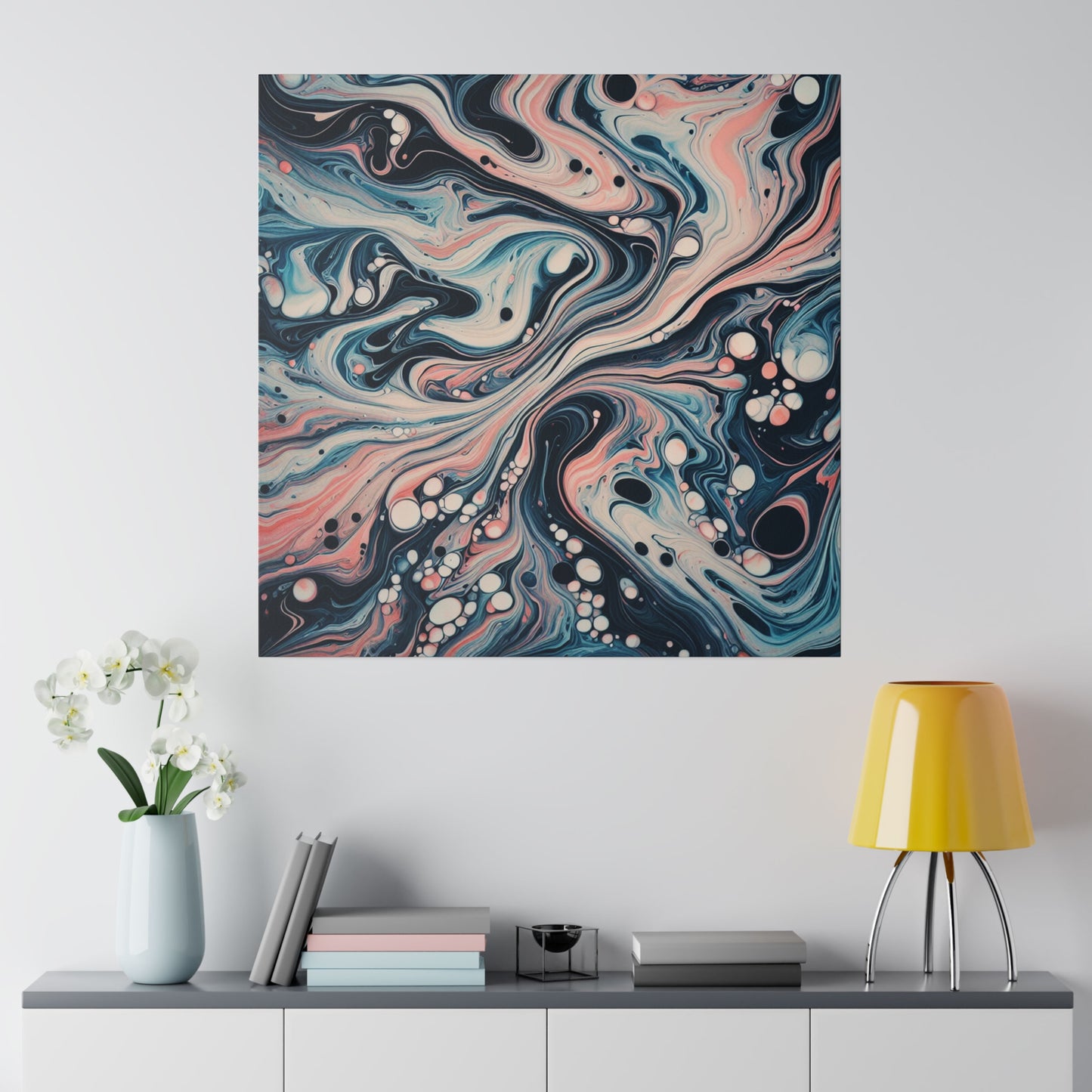Water Marbling Matte Canvas, Stretched, 0.75"