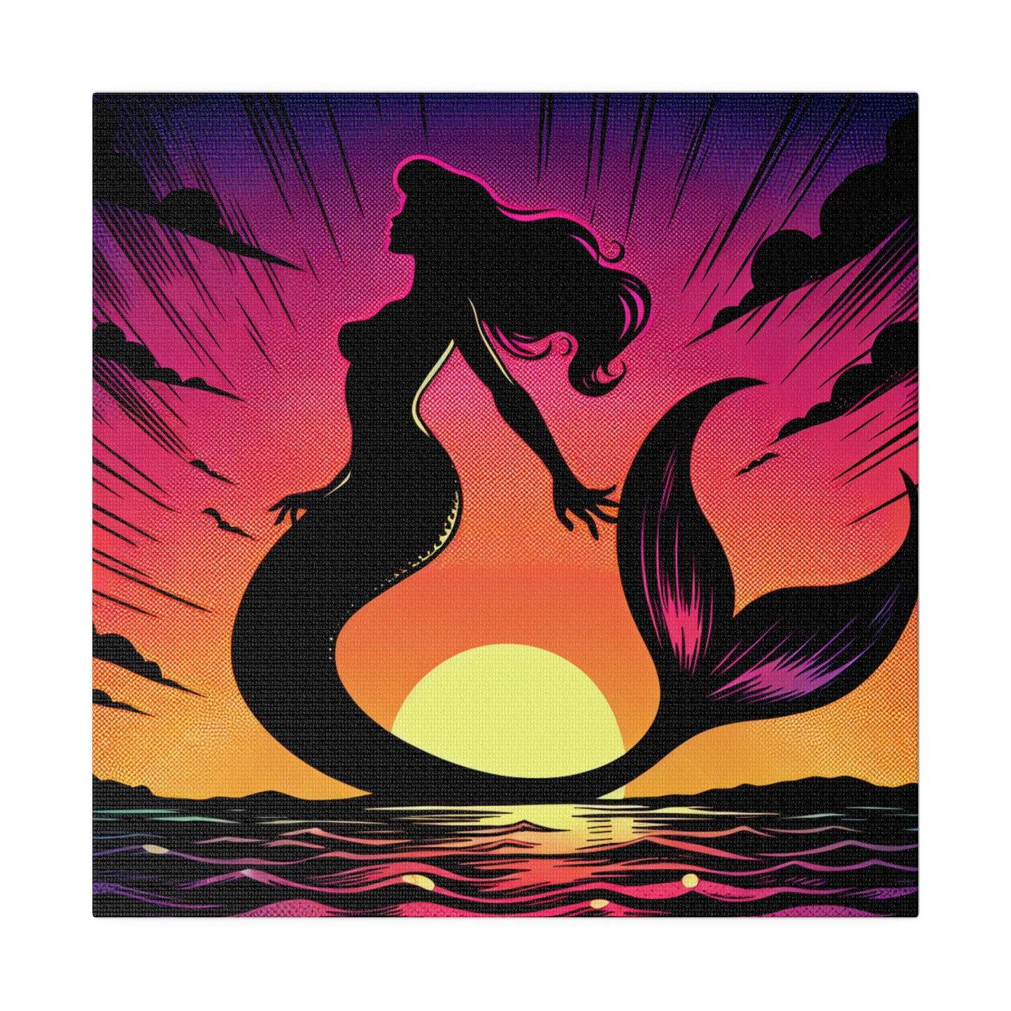 Mermaid in Sunset Matte Canvas, Stretched, 0.75"