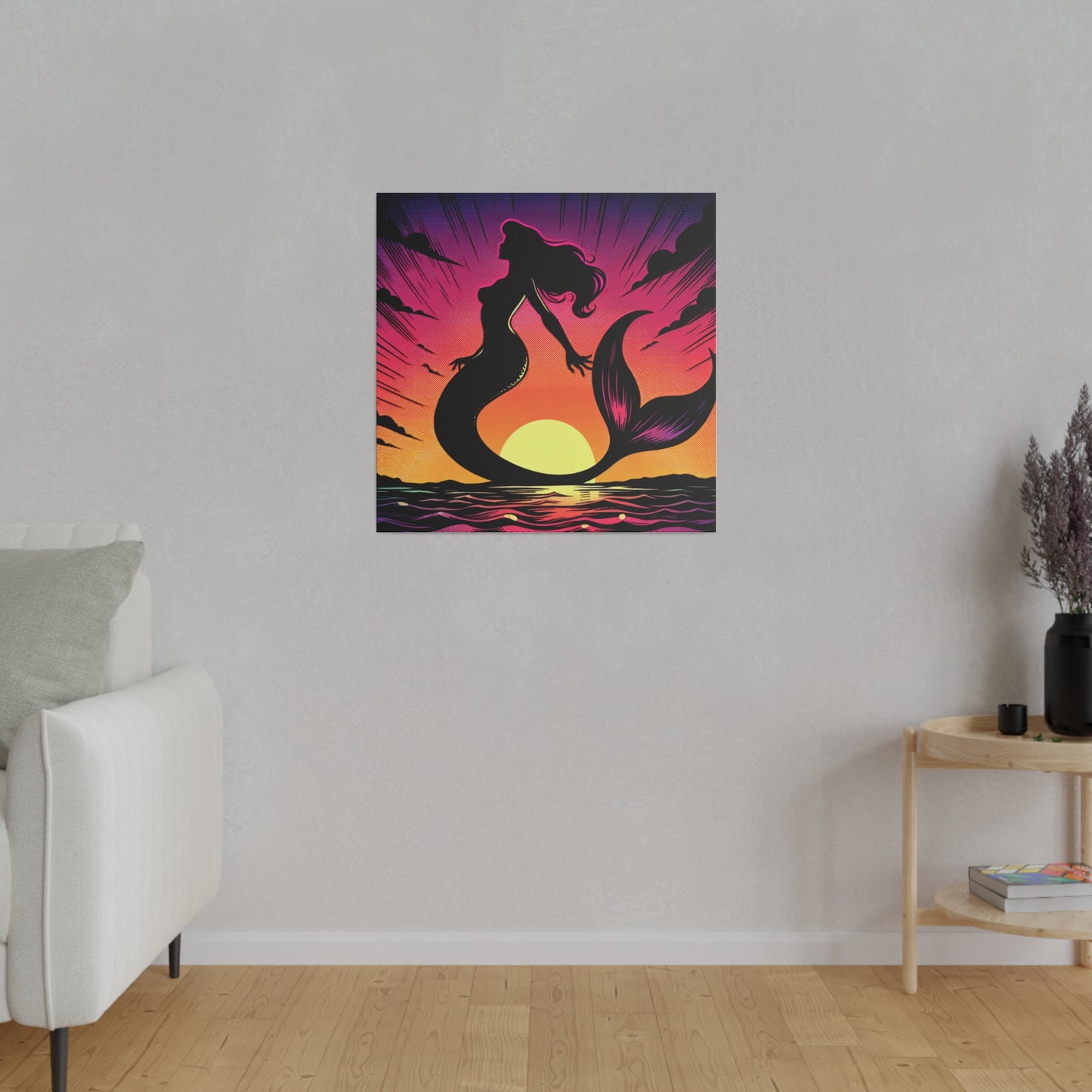 Mermaid in Sunset Matte Canvas, Stretched, 0.75"