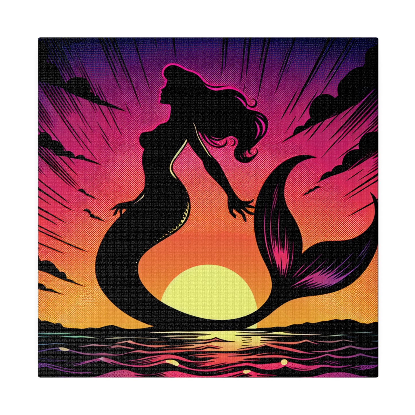 Mermaid in Sunset Matte Canvas, Stretched, 0.75"