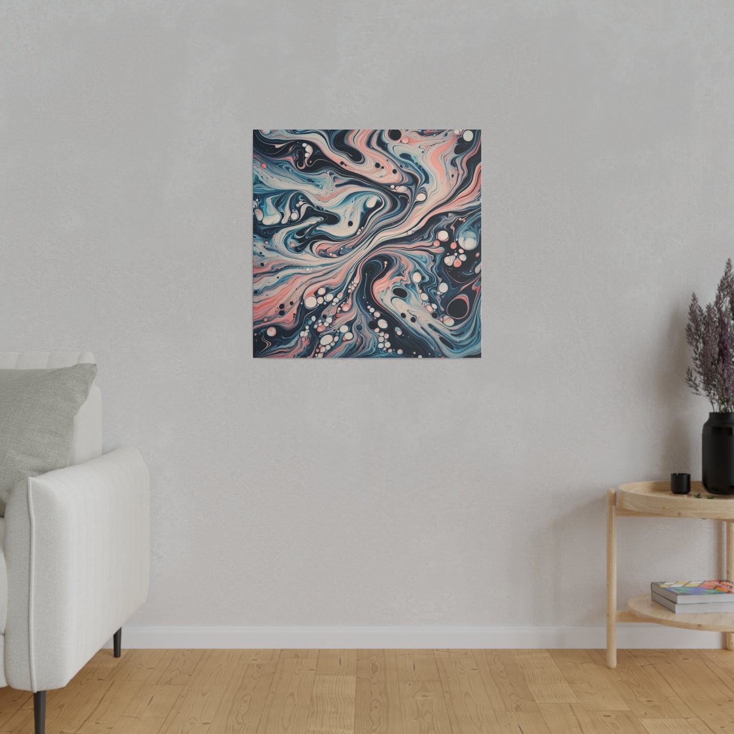 Water Marbling Matte Canvas, Stretched, 0.75"