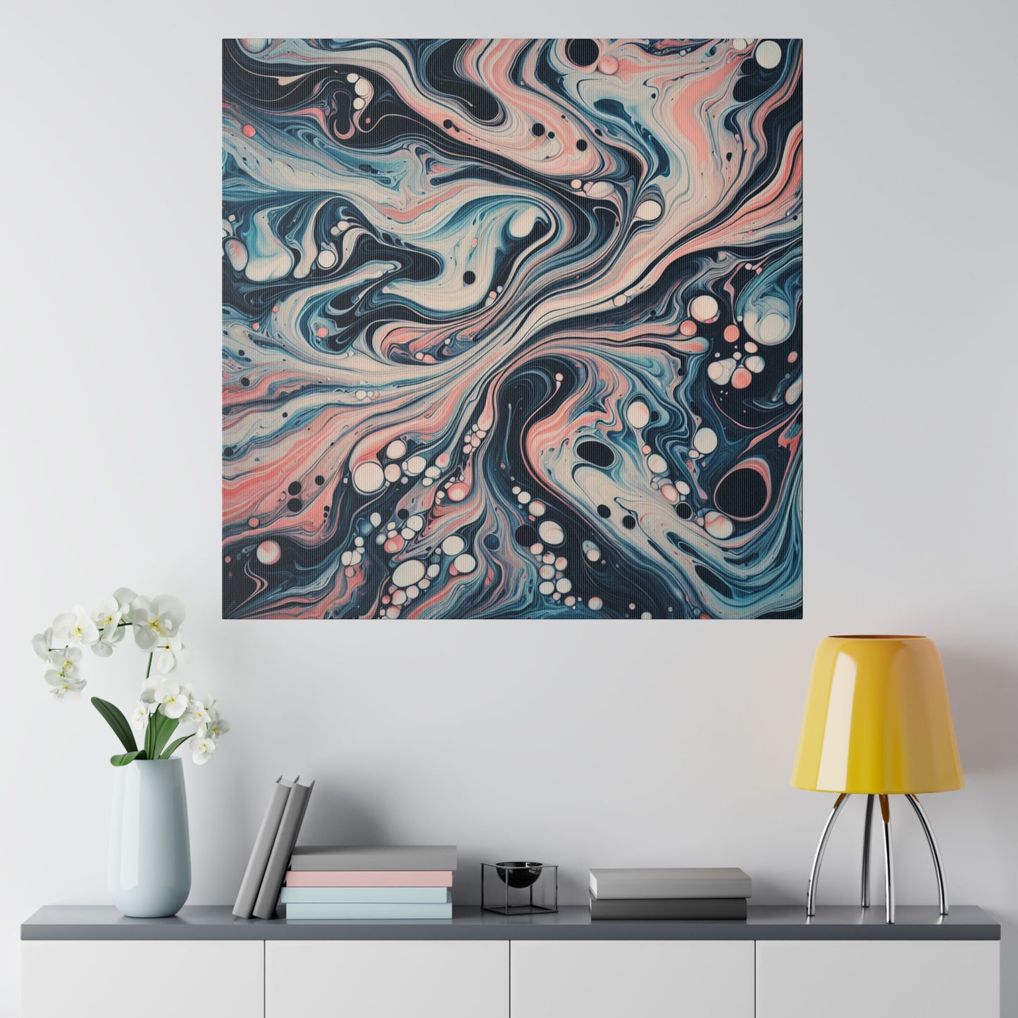 Water Marbling Matte Canvas, Stretched, 0.75"