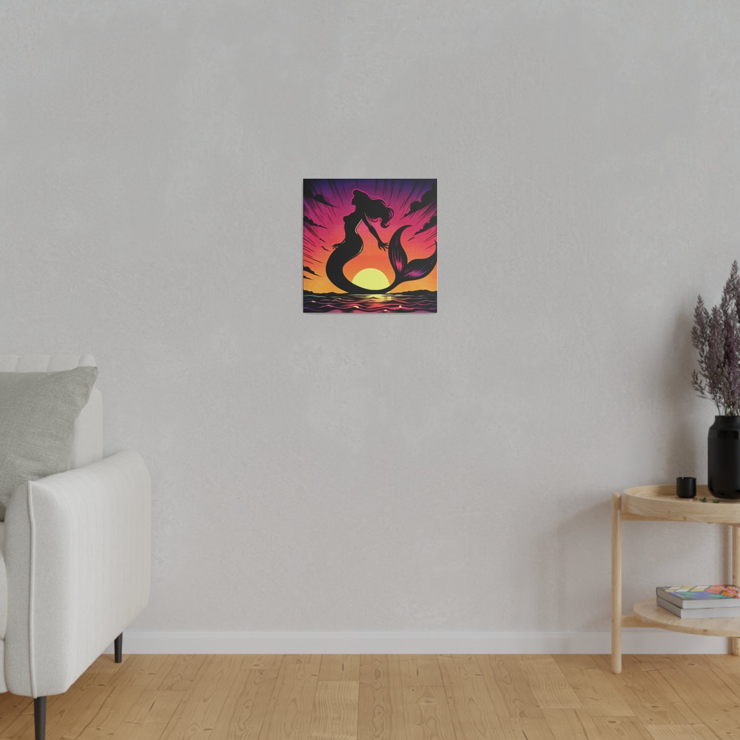 Mermaid in Sunset Matte Canvas, Stretched, 0.75"