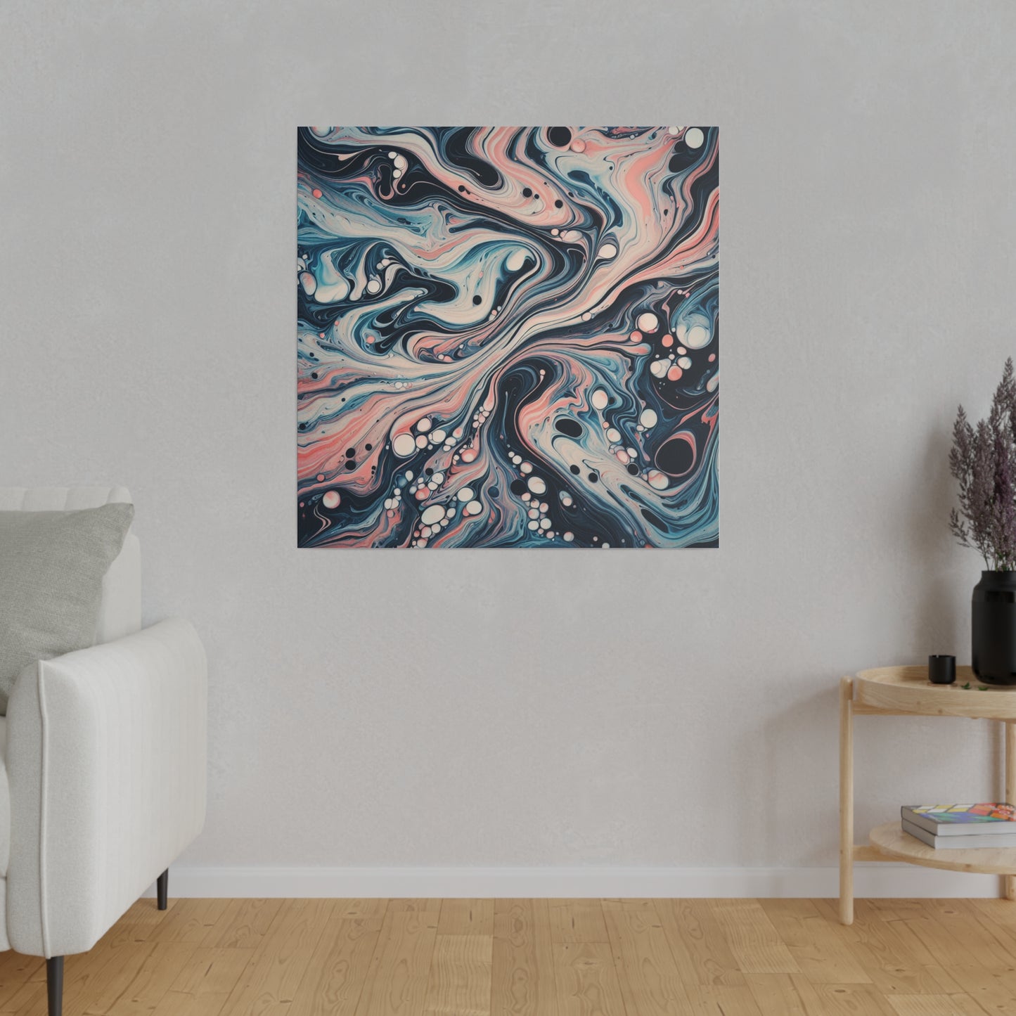 Water Marbling Matte Canvas, Stretched, 0.75"