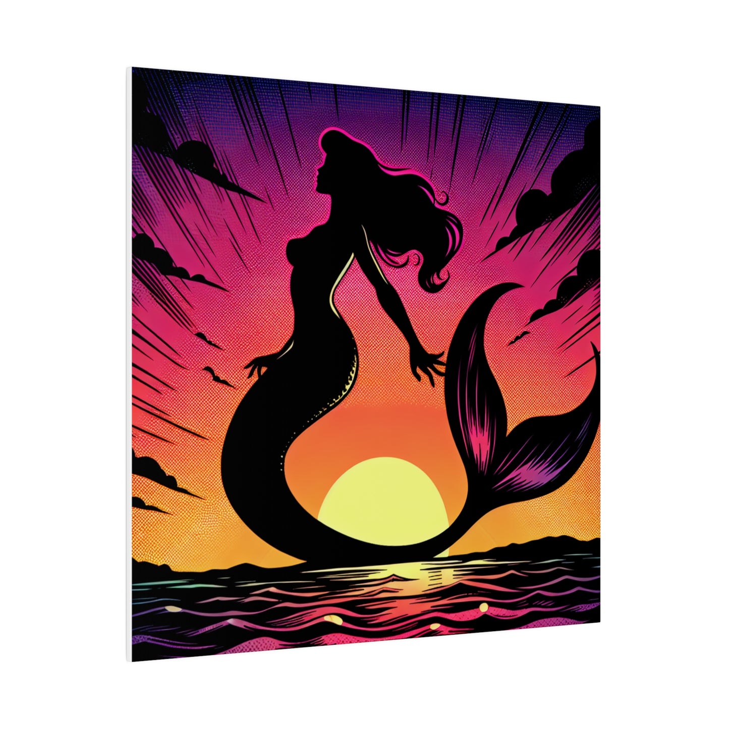 Mermaid in Sunset Matte Canvas, Stretched, 0.75"