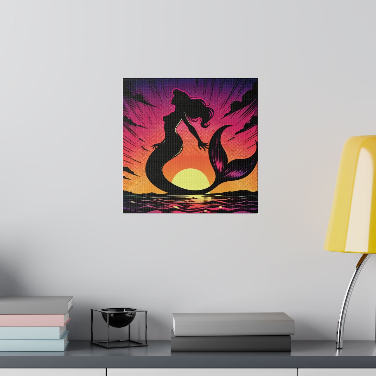 Mermaid in Sunset Matte Canvas, Stretched, 0.75"