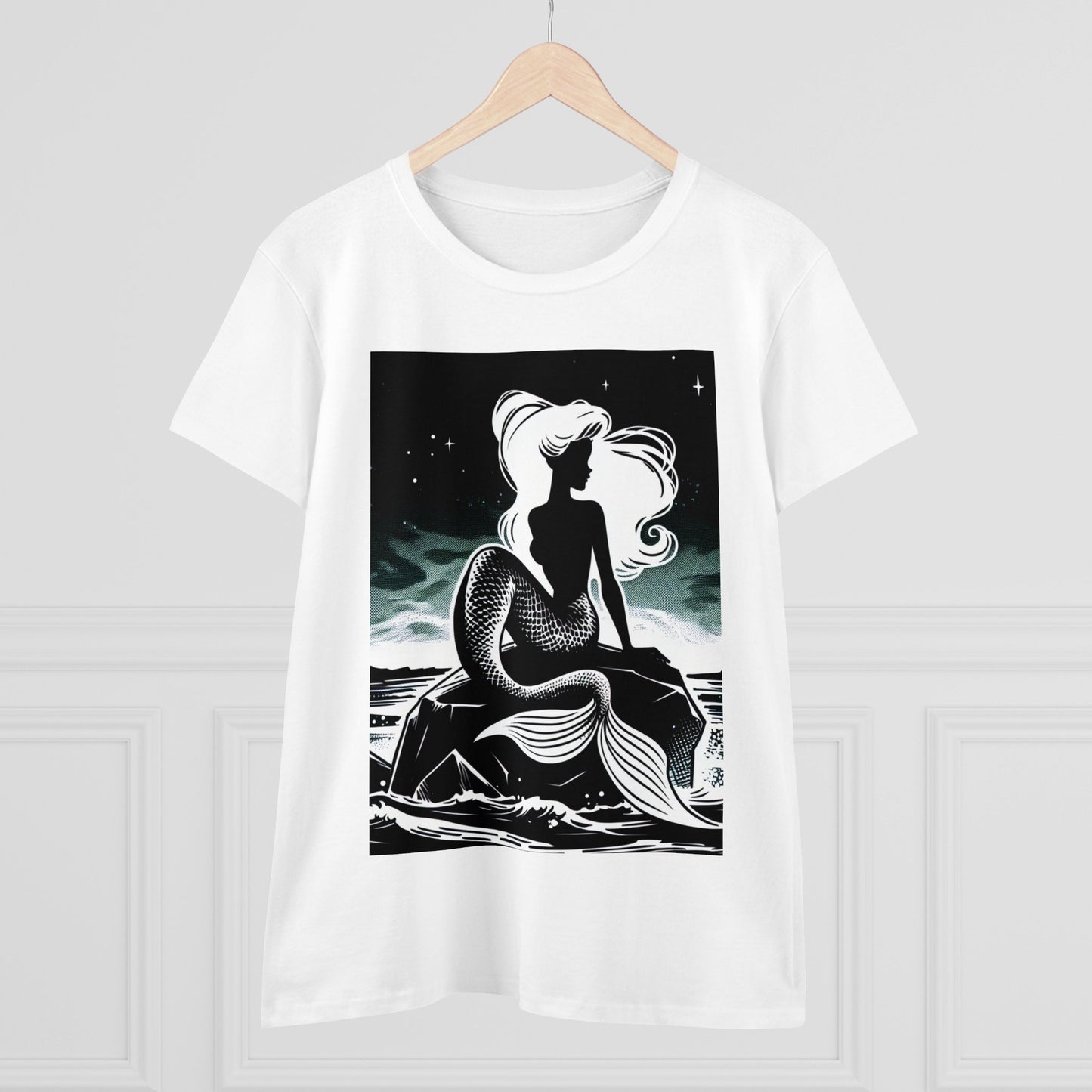 Mermaid silhouette Women's Midweight Cotton Tee