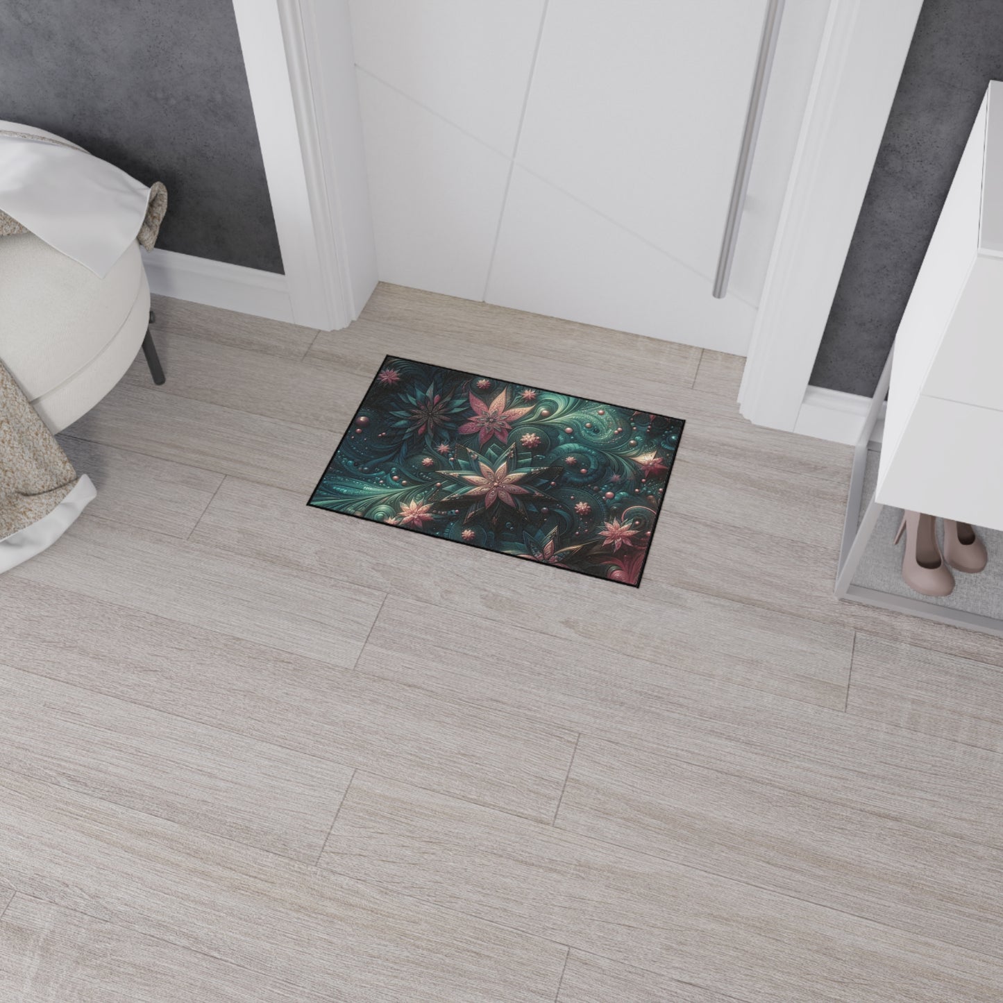 Metallic stars on floor Heavy Duty Floor Mat