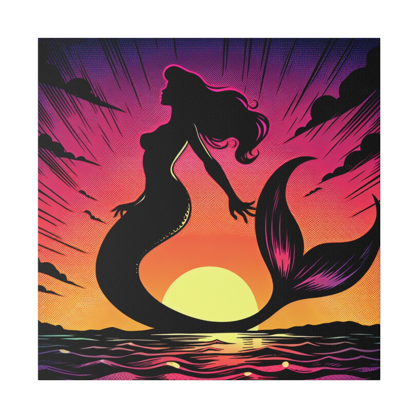 Mermaid in Sunset Matte Canvas, Stretched, 0.75"