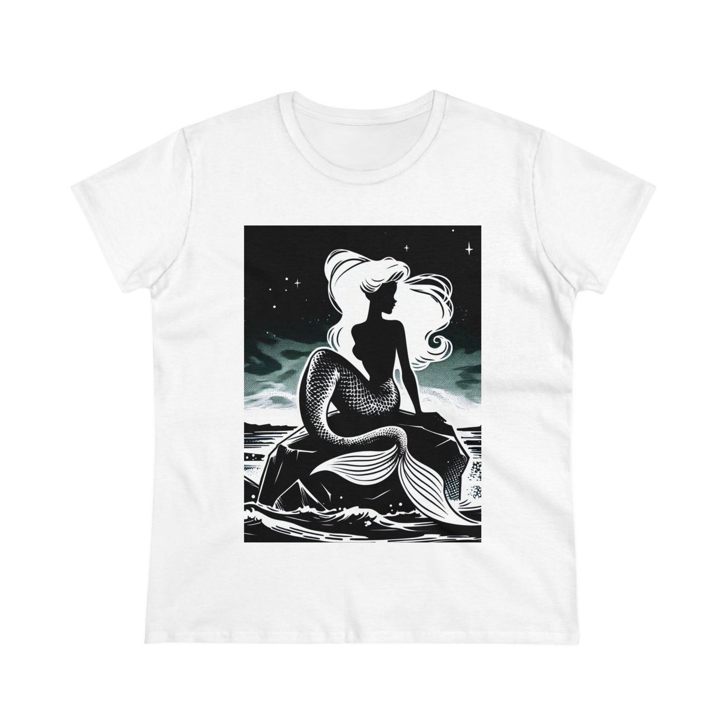 Mermaid silhouette Women's Midweight Cotton Tee
