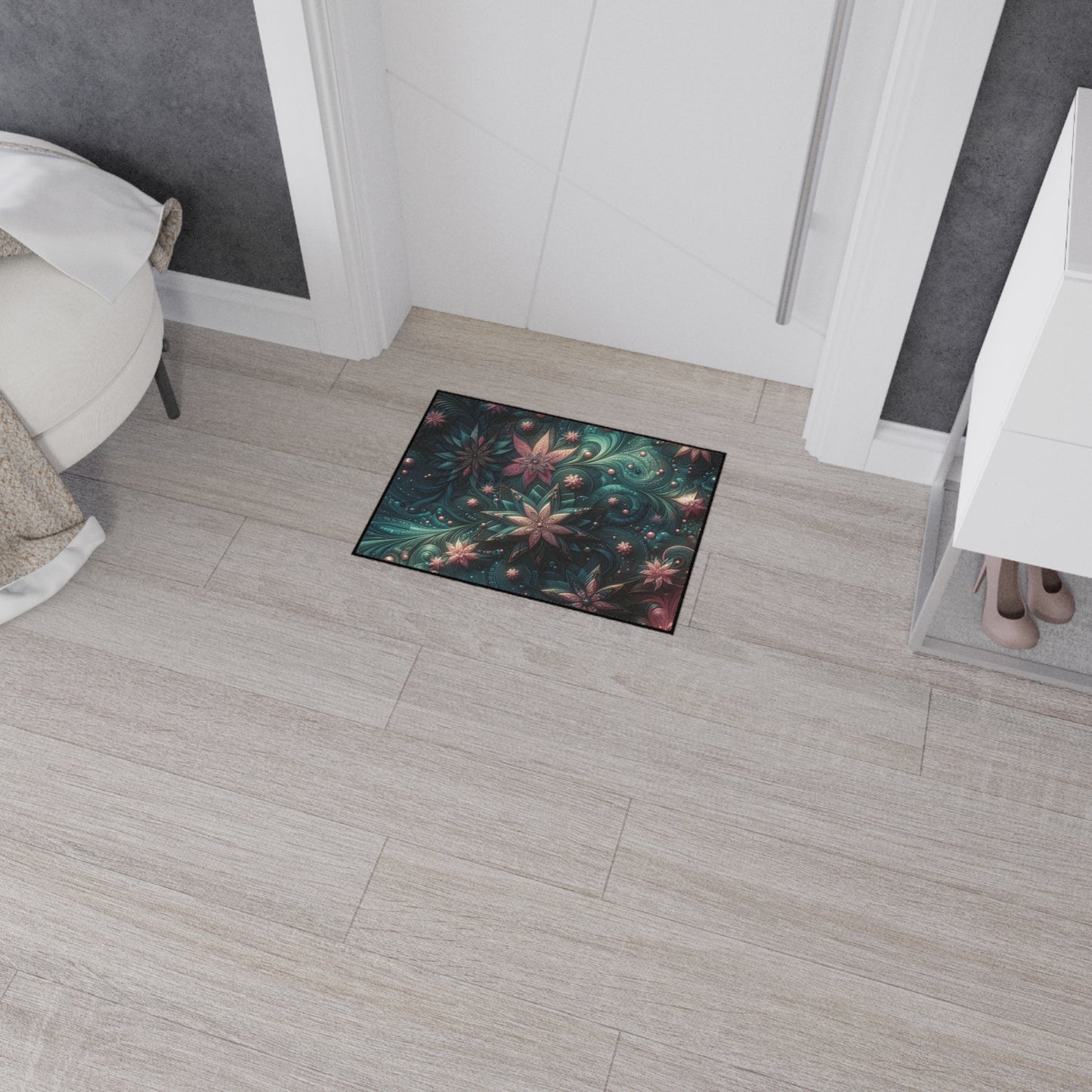 Metallic stars on floor Heavy Duty Floor Mat