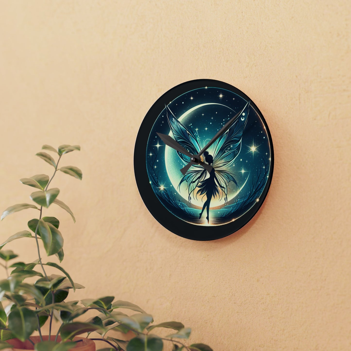 Moon fairy Acrylic Wall Clock