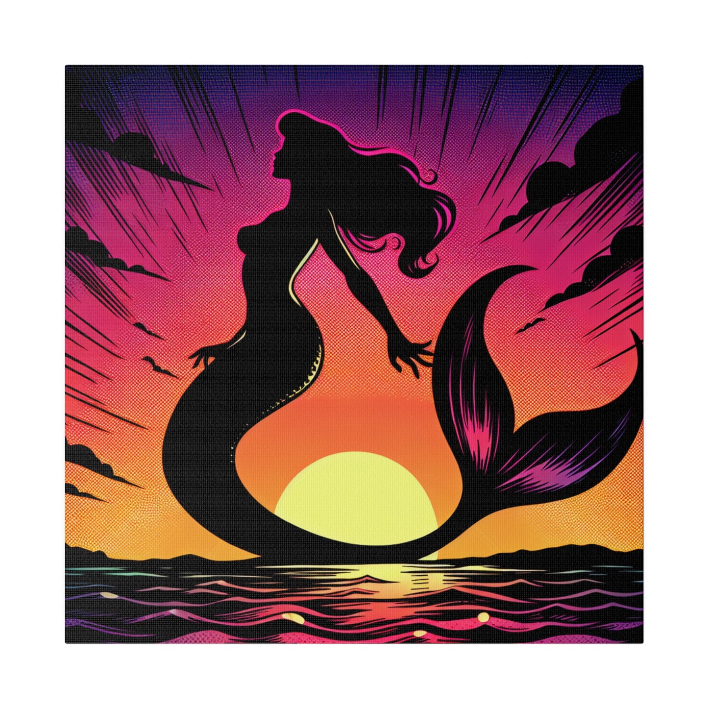 Mermaid in Sunset Matte Canvas, Stretched, 0.75"