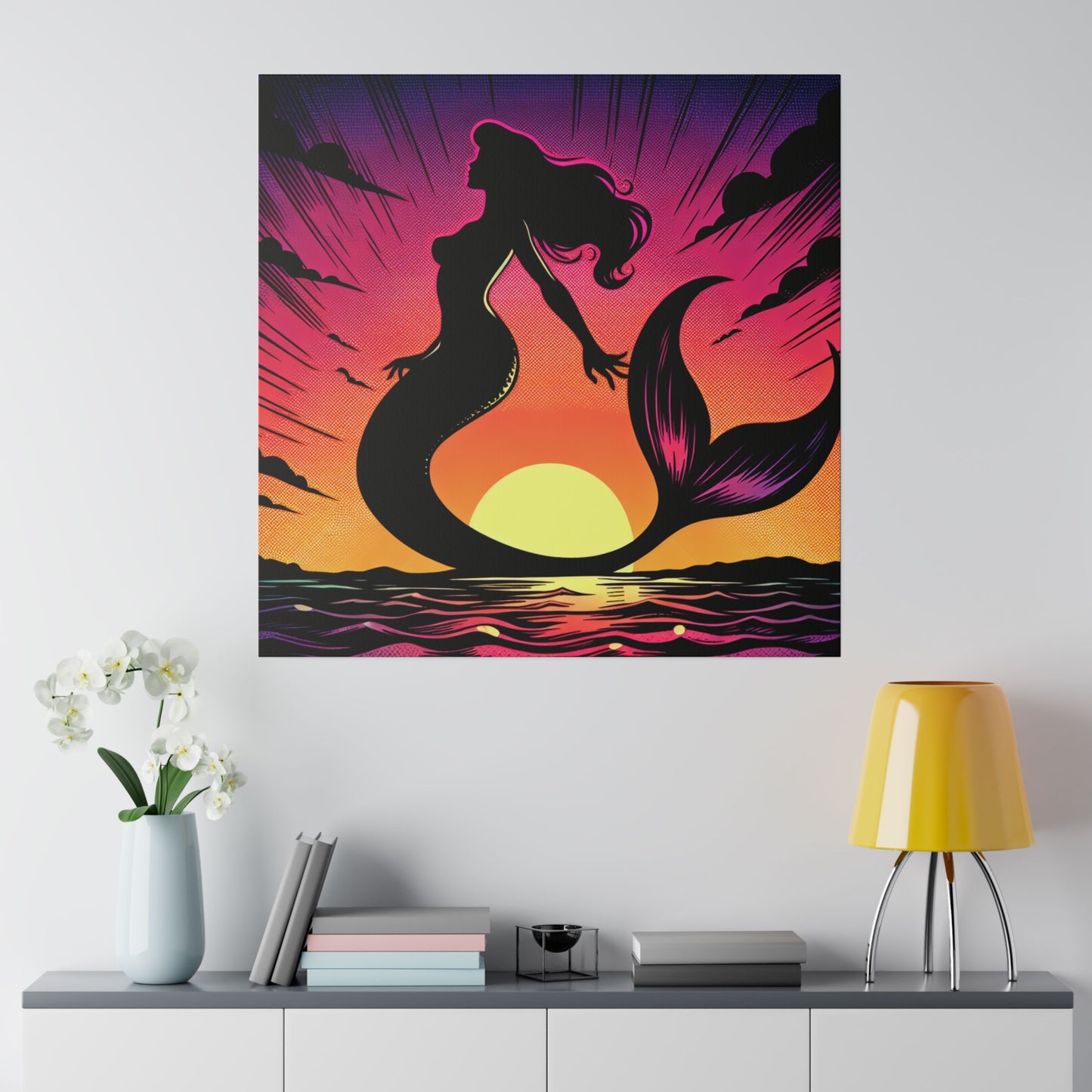 Mermaid in Sunset Matte Canvas, Stretched, 0.75"