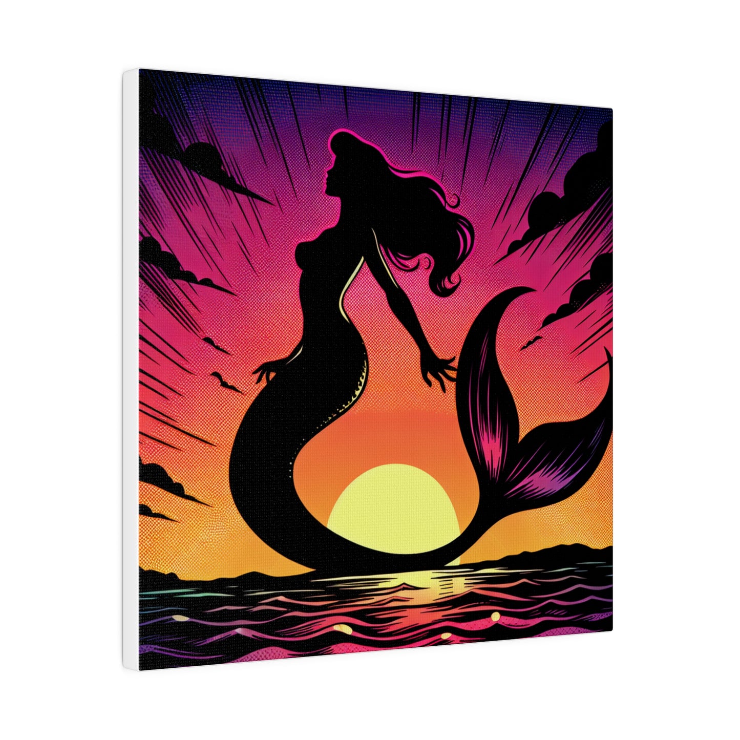Mermaid in Sunset Matte Canvas, Stretched, 0.75"