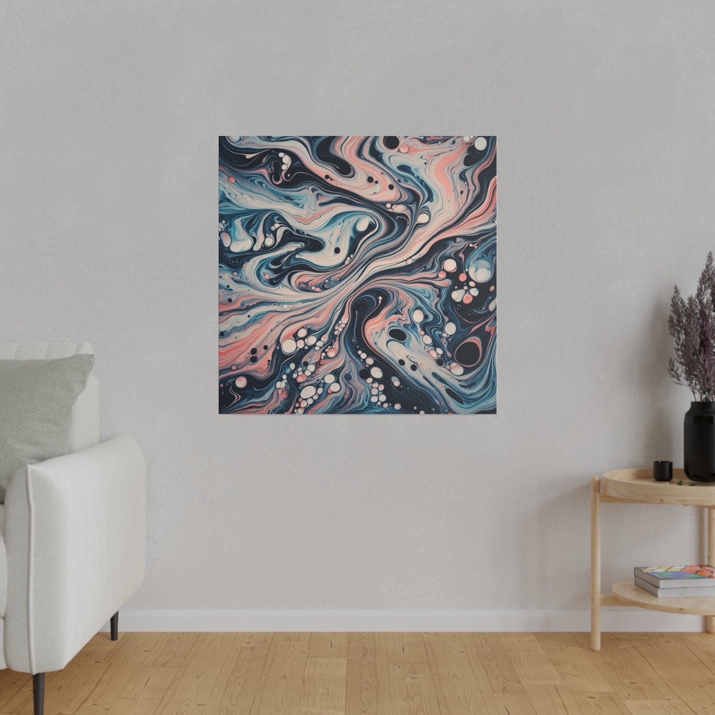 Water Marbling Matte Canvas, Stretched, 0.75"
