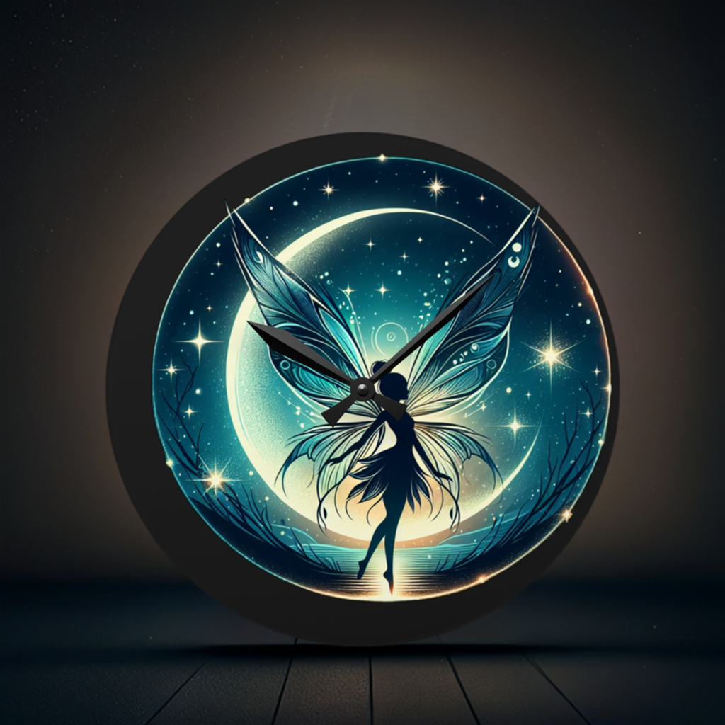 Moon fairy Acrylic Wall Clock