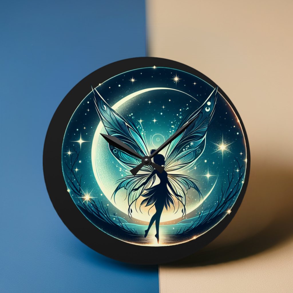 Moon fairy Acrylic Wall Clock