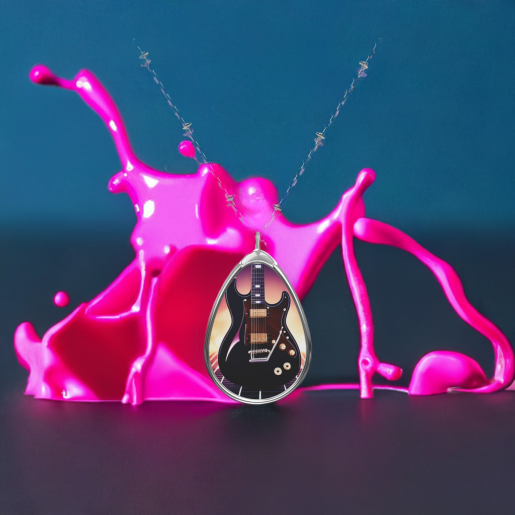 Electric guitar Oval Necklace
