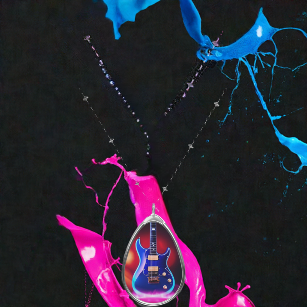 Electric guitar Oval Necklace
