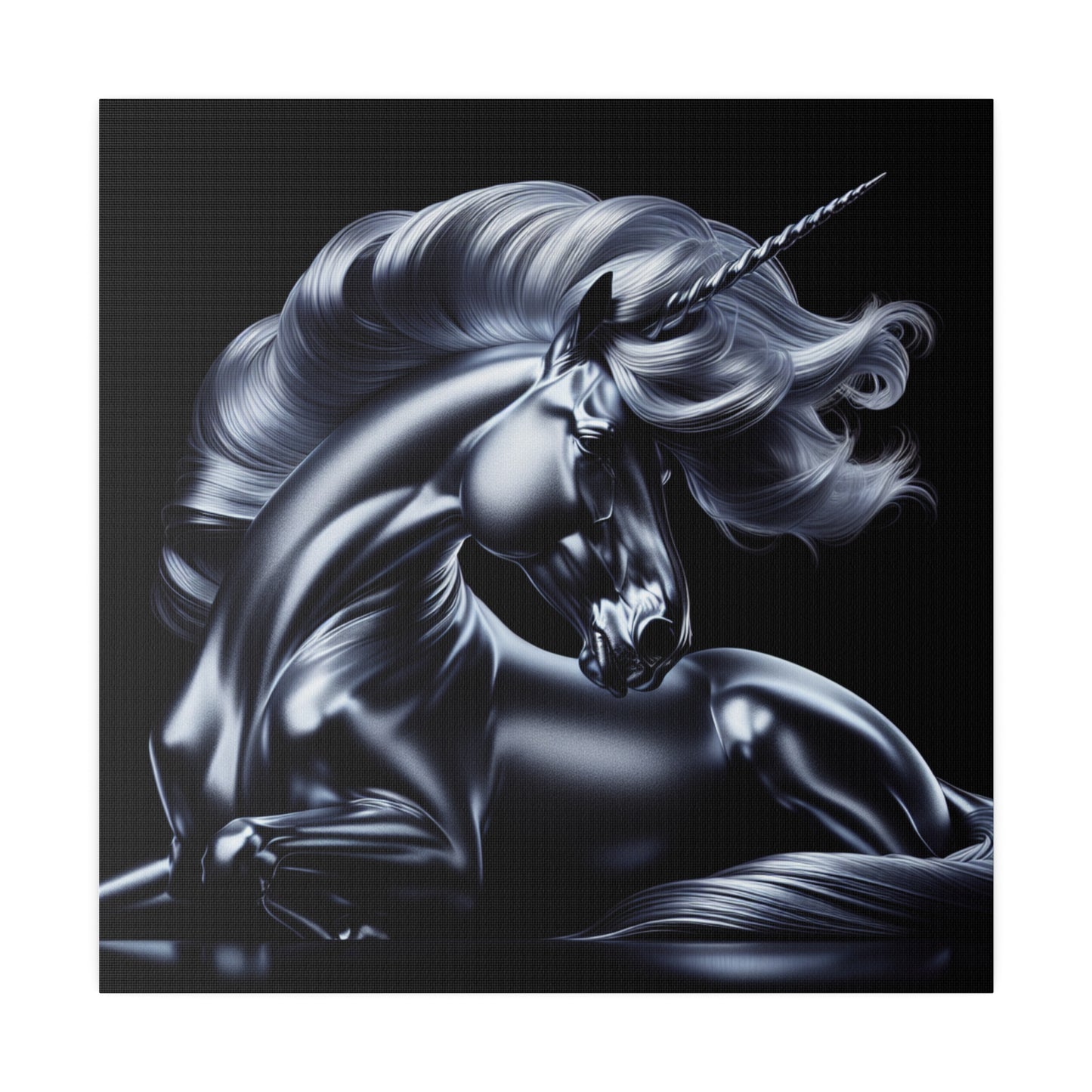 Silver unicorn Matte Canvas, Stretched, 0.75"