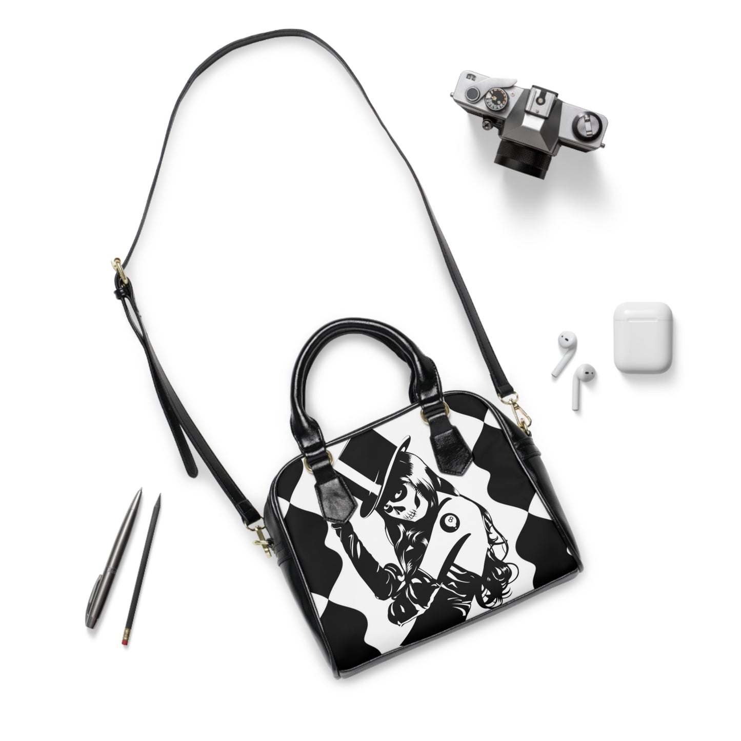 Top hat skeleton Shoulder Handbag