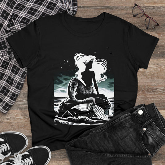Mermaid silhouette Women's Midweight Cotton Tee